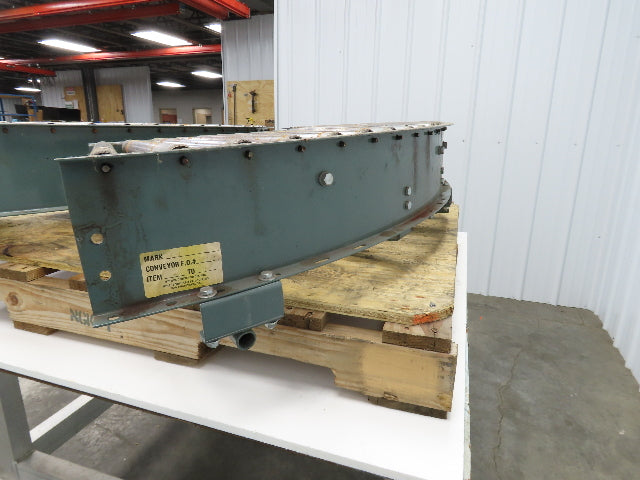 Hytrol 90° Curve Roller Conveyor 18"W 16"BF V-Belt Slave Drive 1-3/8" Roller