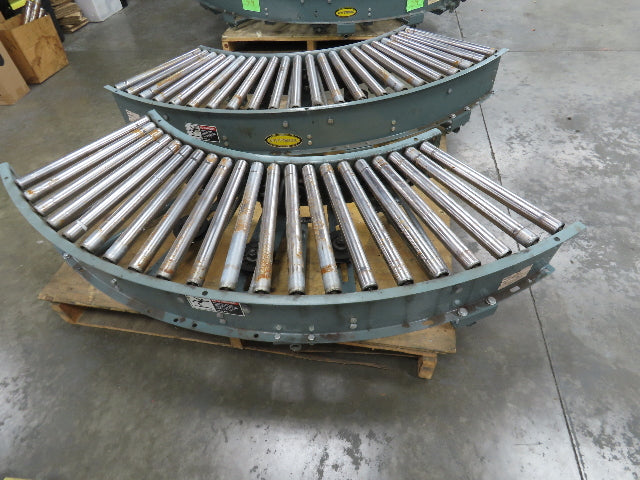 Hytrol 90° Curve Roller Conveyor 18"W 16"BF V-Belt Slave Drive 1-3/8" Roller