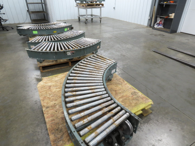 Hytrol 90° Curve Roller Conveyor 18"W 16"BF V-Belt Slave Drive 1-3/8" Roller
