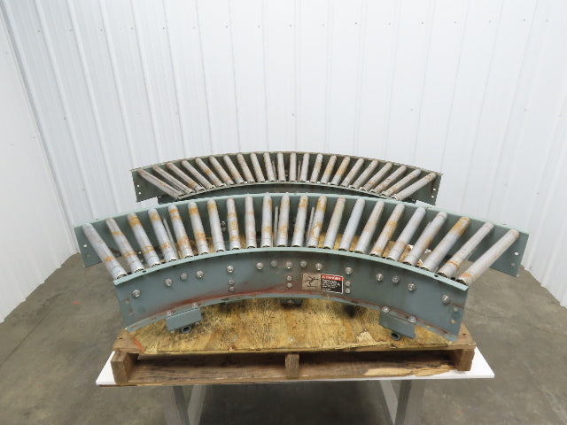 Hytrol 90° Curve Roller Conveyor 18"W 16"BF V-Belt Slave Drive 1-3/8" Roller
