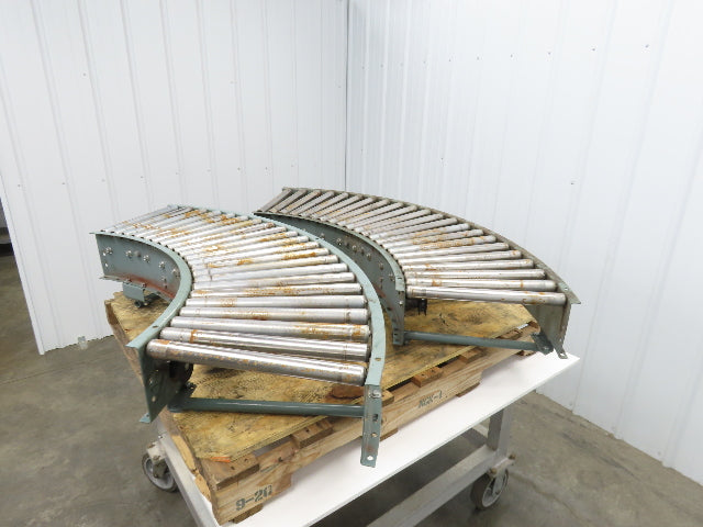 Hytrol 90° Curve Roller Conveyor 18"W 16"BF V-Belt Slave Drive 1-3/8" Roller