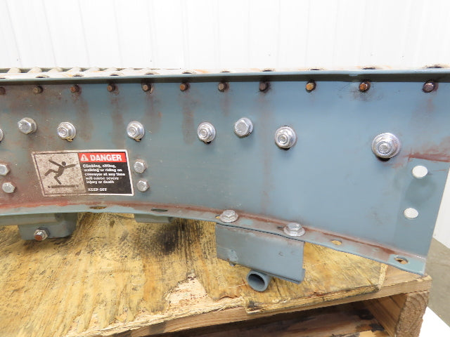 Hytrol 90° Curve Roller Conveyor 18"W 16"BF V-Belt Slave Drive 1-3/8" Roller