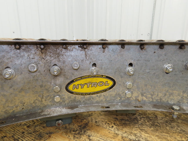 Hytrol 90° Curve Roller Conveyor 18"W 16"BF V-Belt Slave Drive 1-3/8" Roller