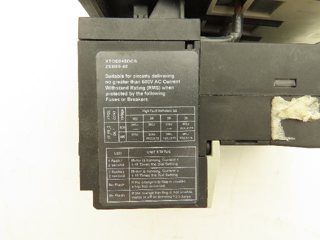 Eaton XTOE045DCS XTCE040D DIL M40 Motor Starter Thermal Overload 3PH 480VAC 45A