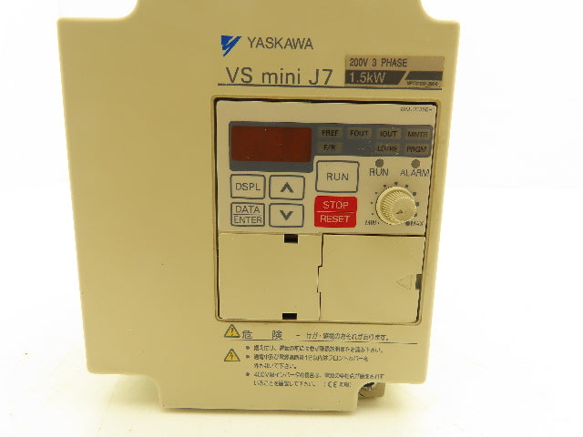 Yaskawa CIMR-J7AA21P5 Variable Frequency AC Drive 230VAC 3PH 400Hz 8A 3kVA 1.5kW