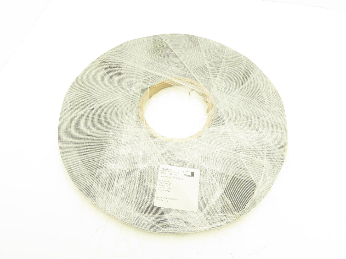 Habasit MNT-8P-15 Flat Conveyor Belt 15mm x 318' White Fabric Machine Tape