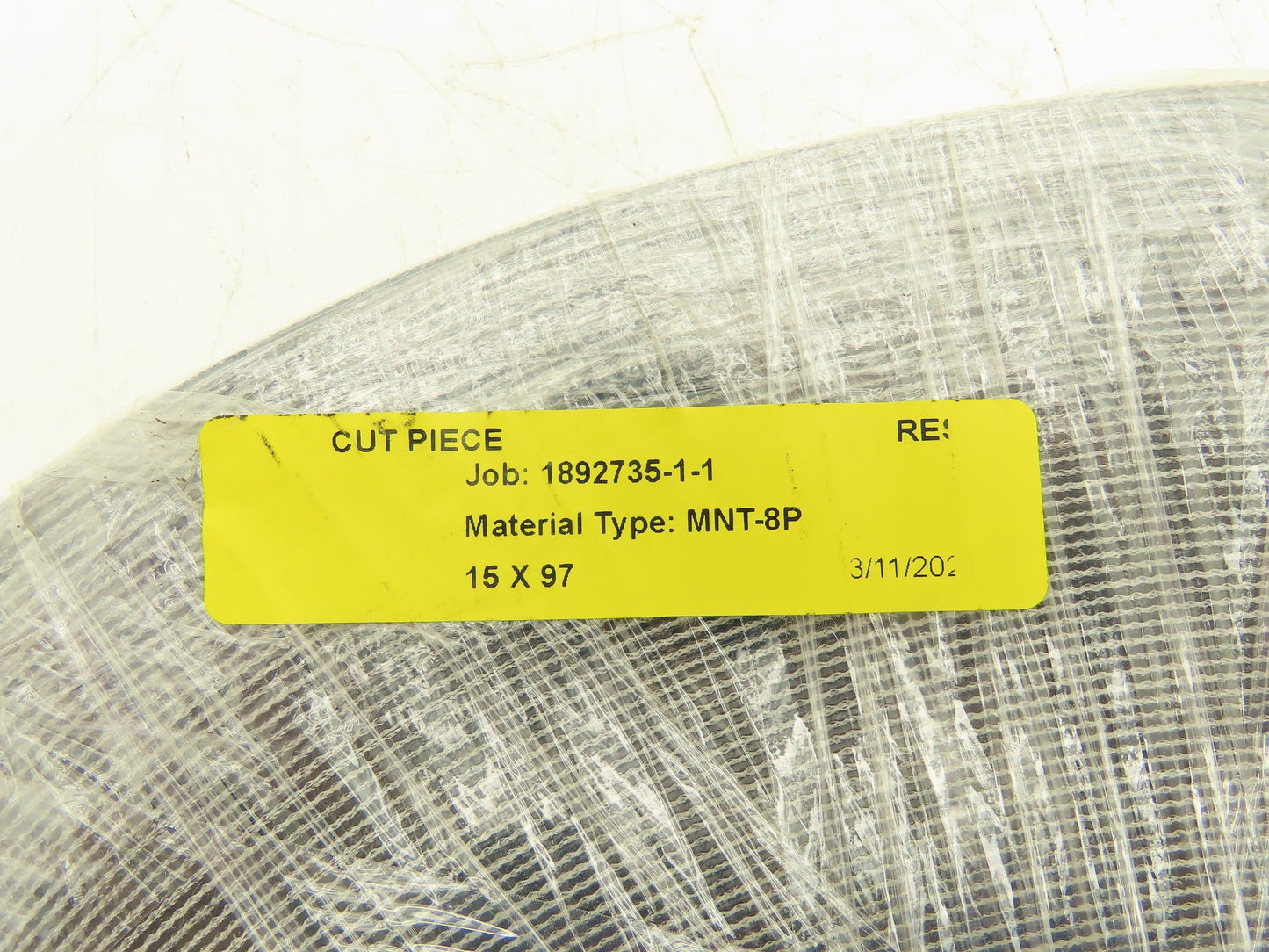 Habasit MNT-8P-15 Flat Conveyor Belt 15mm x 318' White Fabric Machine Tape