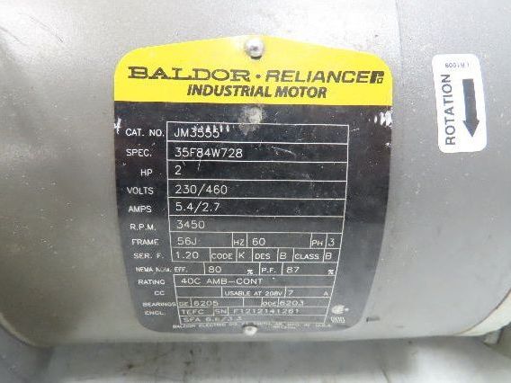 Scot AE 260 Cast Centrifugal Pump 1.5"x 1.25" NPT 2Hp 3450 RPM 230/460V 3PH 56J