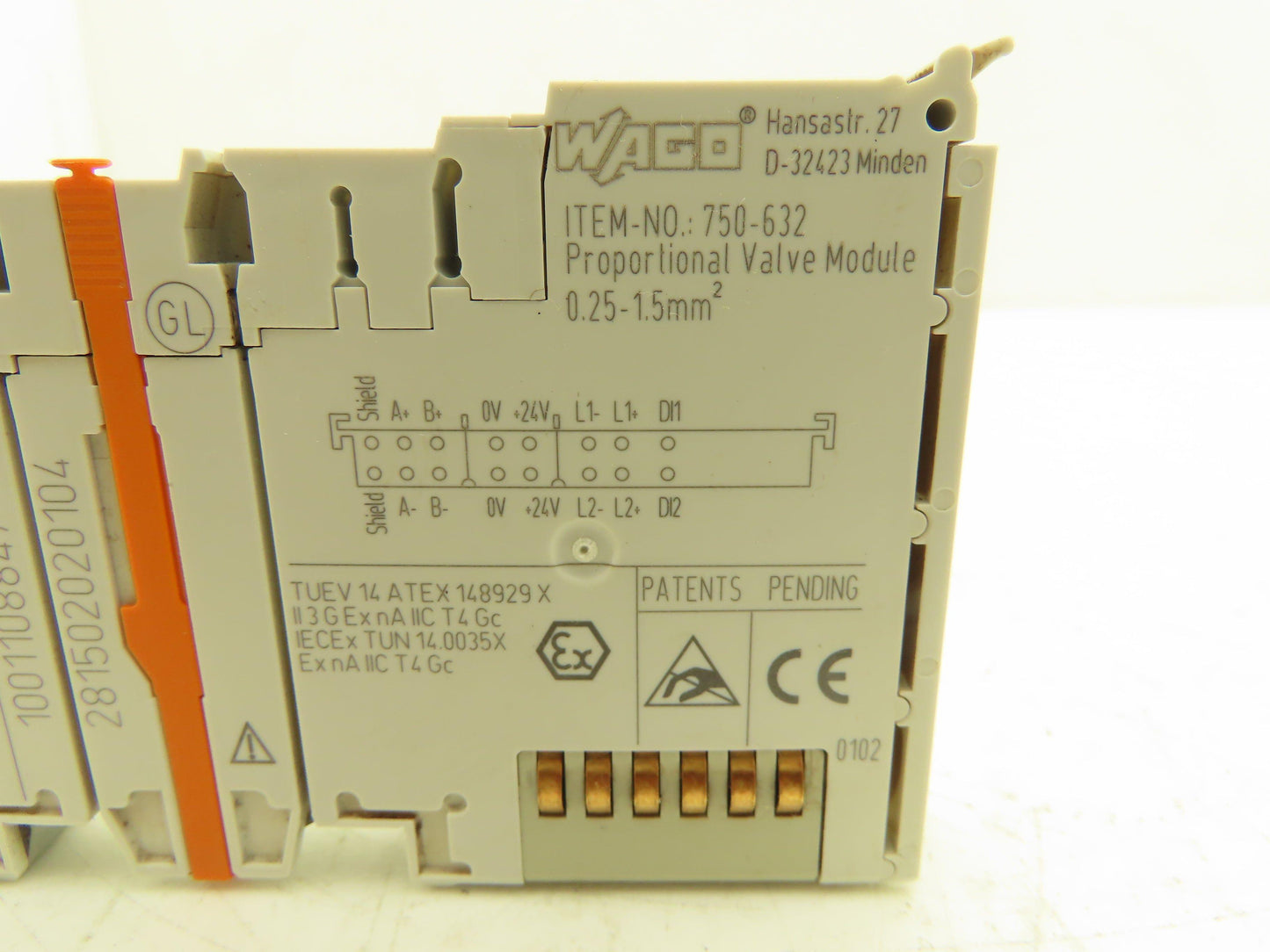 Wago 750-632 Proportional Valve Module 0.25-1.5mm² 24VDC AWG 16