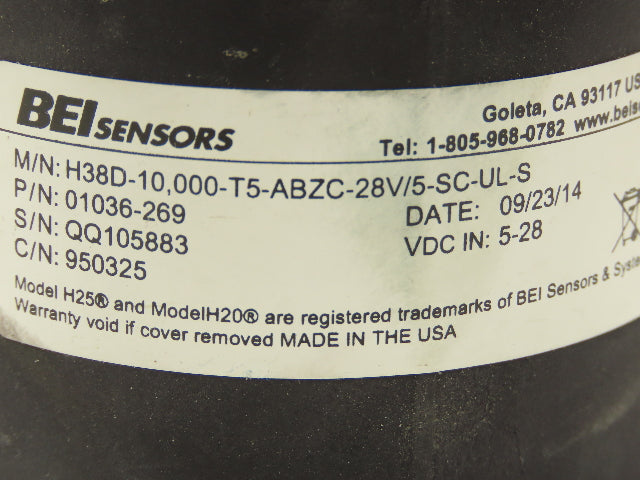 BEISensors H38D-10,000-T5-ABZC-28V/5-SC-UL-S Explosion Proof Incremental Encoder