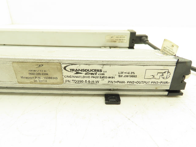 Servtek TD390-5-9-H-W Linear Transducer Position Sensor 9"Stroke Lot of2