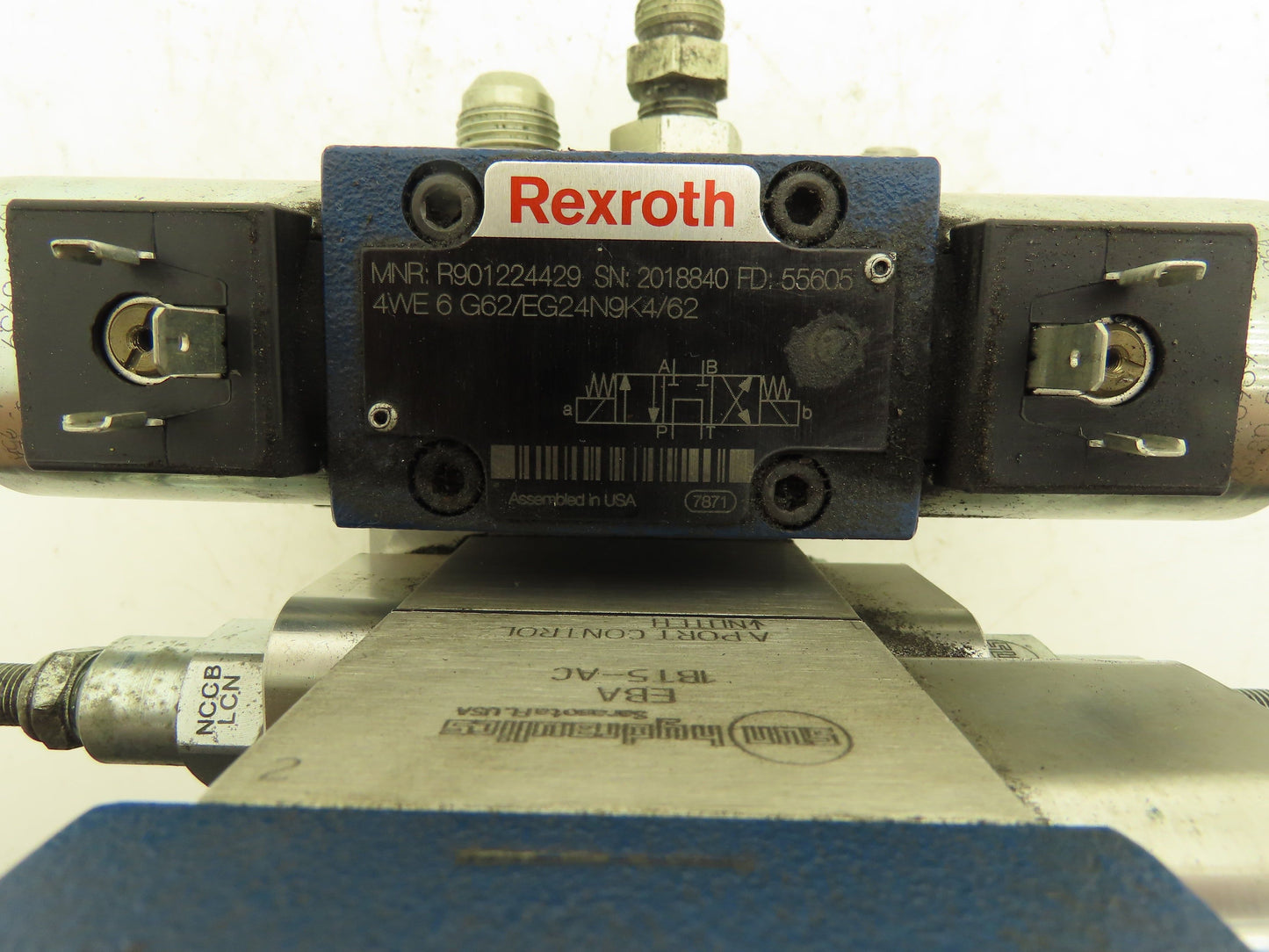 Bosch Rexroth 4WE6G62/EG24N9K4/62 Hydraulic Solenoid Valves w/Manifold 24VDC