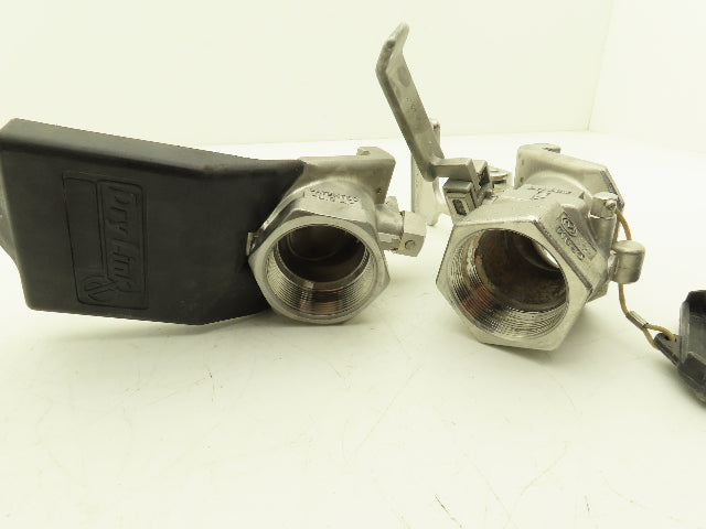 Dry Link 2" Stainless Sanitary Disconnect Threaded Coupling & Adapter *Bad Seals
