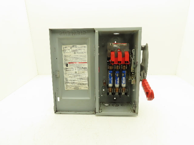 Siemens Fusible Heavy Duty Safety Disconnect Switch 30A 600VAC 3 Pole