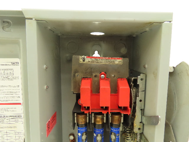 Siemens Fusible Heavy Duty Safety Disconnect Switch 30A 600VAC 3 Pole