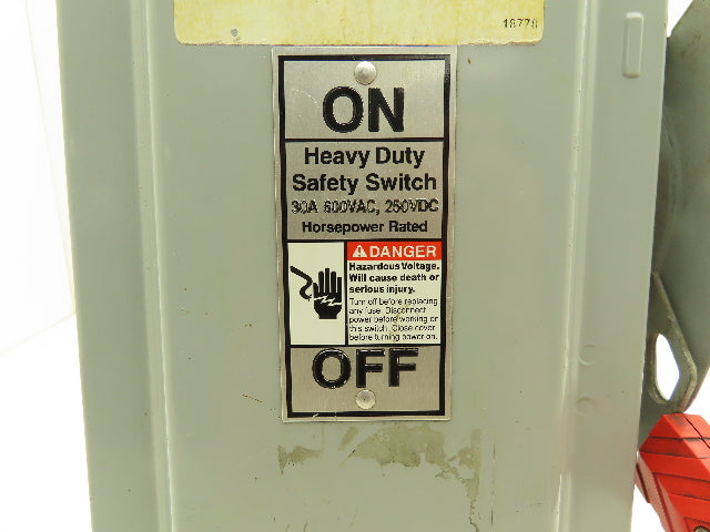 Siemens Fusible Heavy Duty Safety Disconnect Switch 30A 600VAC 3 Pole
