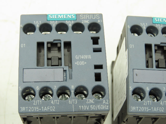 Siemens 3RT2015-1AF02 Contactor 7.5HP 3PH 575VAC 20A 2NC Lot of 6