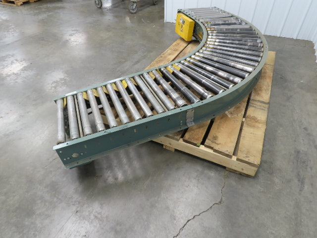 Hytrol 90° Curve Accumulation Roller Conveyor 24"W 21"BF Slave Belt Drive 9' 6"