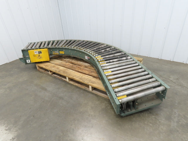 Hytrol 90° Curve Accumulation Roller Conveyor 24"W 21"BF Slave Belt Drive 9' 6"