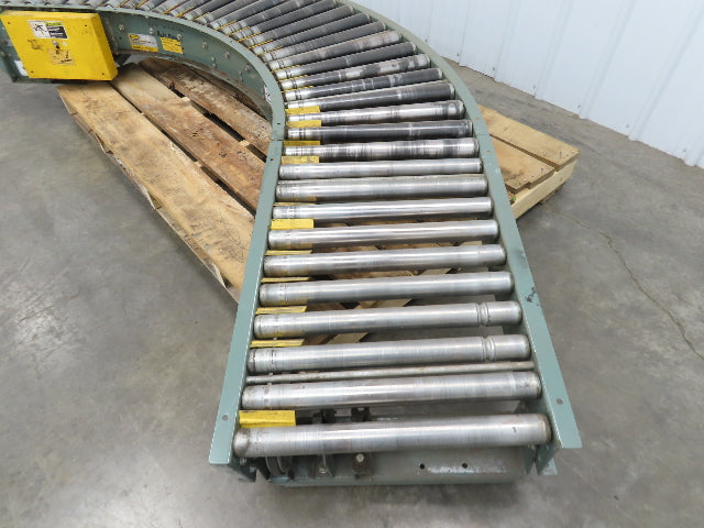 Hytrol 90° Curve Accumulation Roller Conveyor 24"W 21"BF Slave Belt Drive 9' 6"