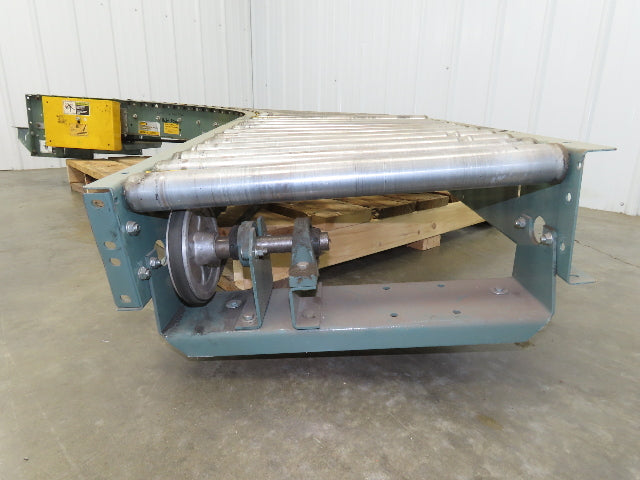 Hytrol 90° Curve Accumulation Roller Conveyor 24"W 21"BF Slave Belt Drive 9' 6"