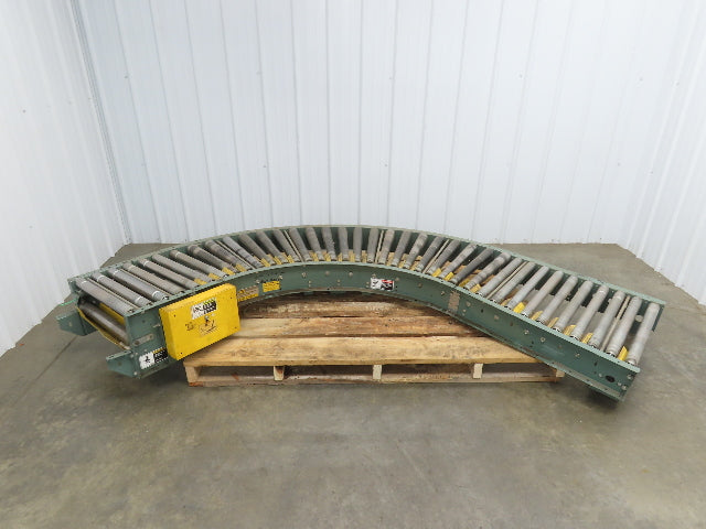 Hytrol 90° Curve Accumulation Roller Conveyor 24"W 21"BF Slave Belt Drive 9' 6"