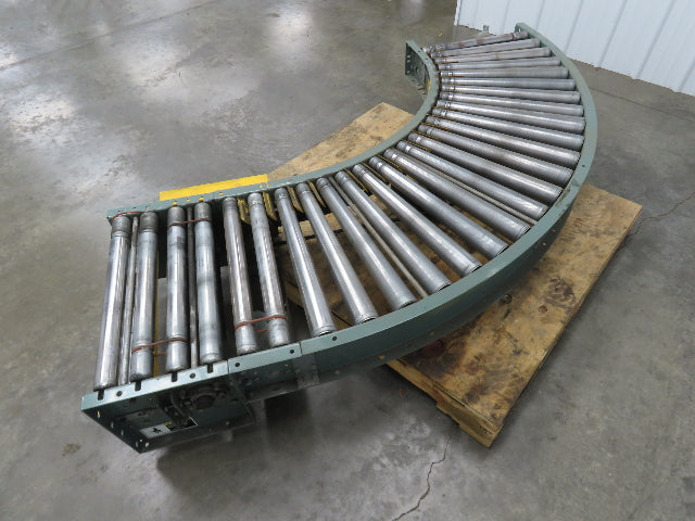 Hytrol 90° Curve Accumulation Roller Conveyor 24"W 21"BF Slave Belt Drive 96"L