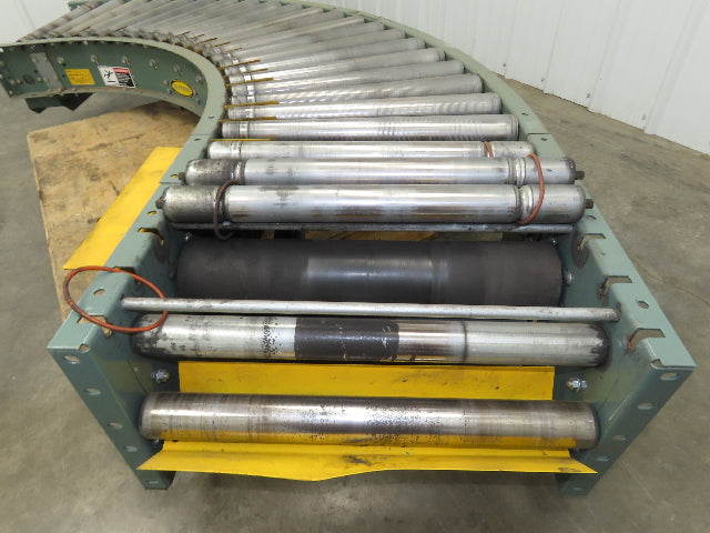Hytrol 90° Curve Accumulation Roller Conveyor 24"W 21"BF Slave Belt Drive 96"L