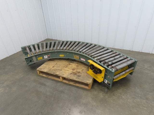Hytrol 90° Curve Accumulation Roller Conveyor 24"W 21"BF Slave Belt Drive 96"L