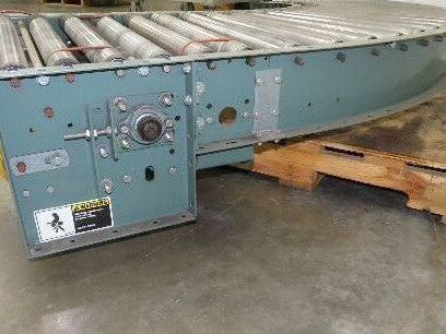 Hytrol 90° Curve Accumulation Roller Conveyor 24"W 21"BF Slave Belt Drive 96"L