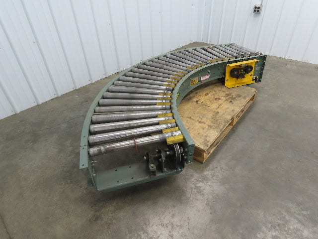 Hytrol 90° Curve Accumulation Roller Conveyor 24"W 21"BF Slave Belt Drive 96"L