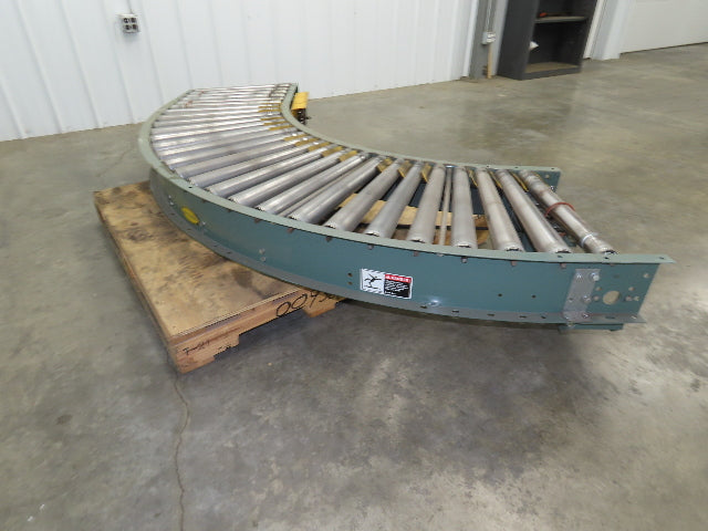 Hytrol 90° Curve Accumulation Roller Conveyor 24"W 21"BF Slave Belt Drive 96"L