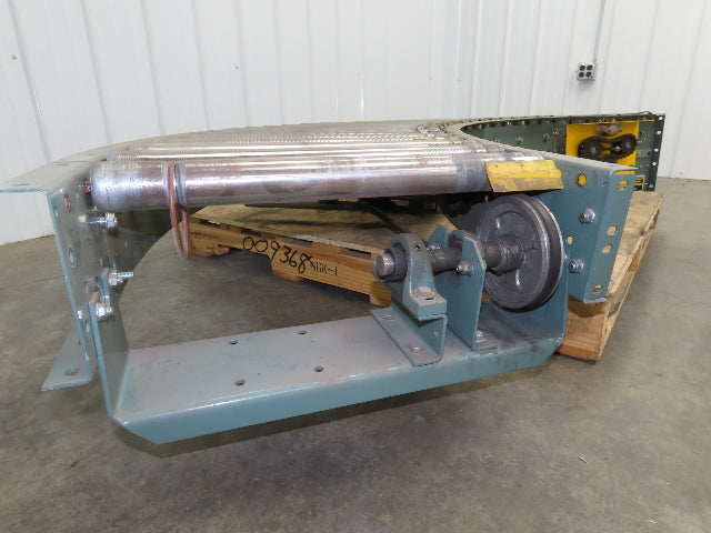 Hytrol 90° Curve Accumulation Roller Conveyor 24"W 21"BF Slave Belt Drive 96"L