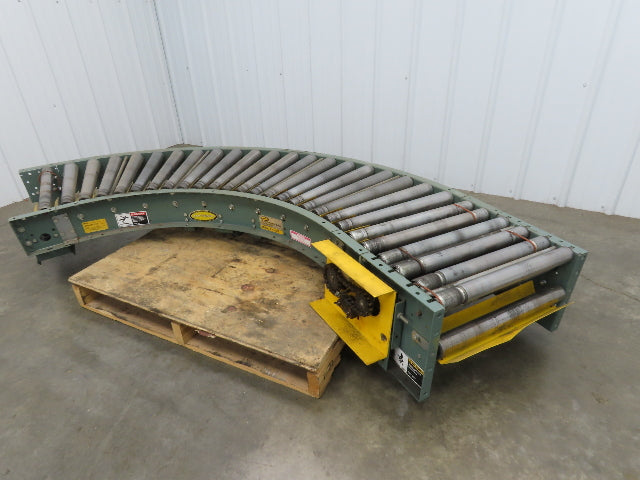 Hytrol 90° Curve Accumulation Roller Conveyor 24"W 21"BF Slave Belt Drive 96"L