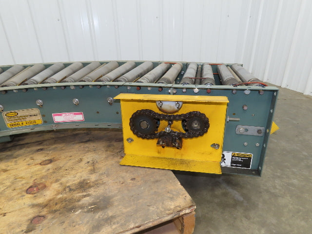 Hytrol 90° Curve Accumulation Roller Conveyor 24"W 21"BF Slave Belt Drive 96"L