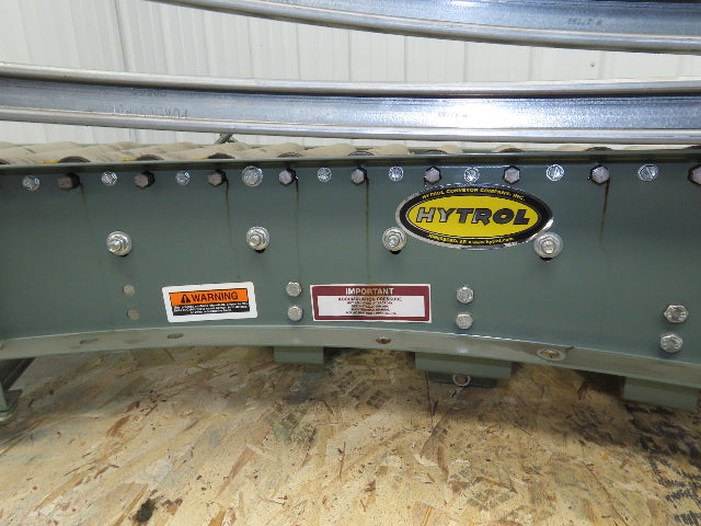 Hytrol 90° Curve Accumulation Roller Conveyor 24"W 21"BF Slave Belt Drive 82"L
