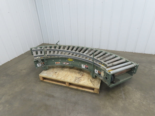 Hytrol 90° Curve Accumulation Roller Conveyor 24"W 21"BF Slave Belt Drive 82"L