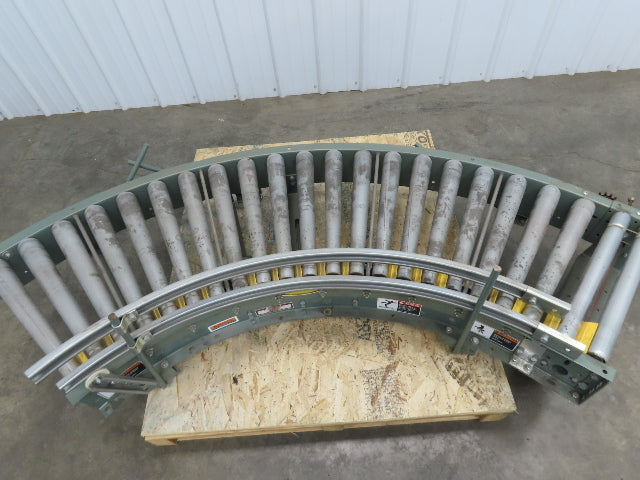 Hytrol 90° Curve Accumulation Roller Conveyor 24"W 21"BF Slave Belt Drive 82"L