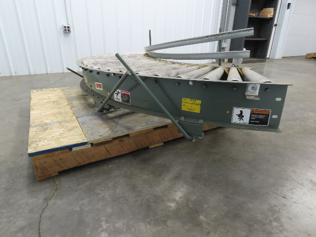 Hytrol 90° Curve Accumulation Roller Conveyor 24"W 21"BF Slave Belt Drive 82"L