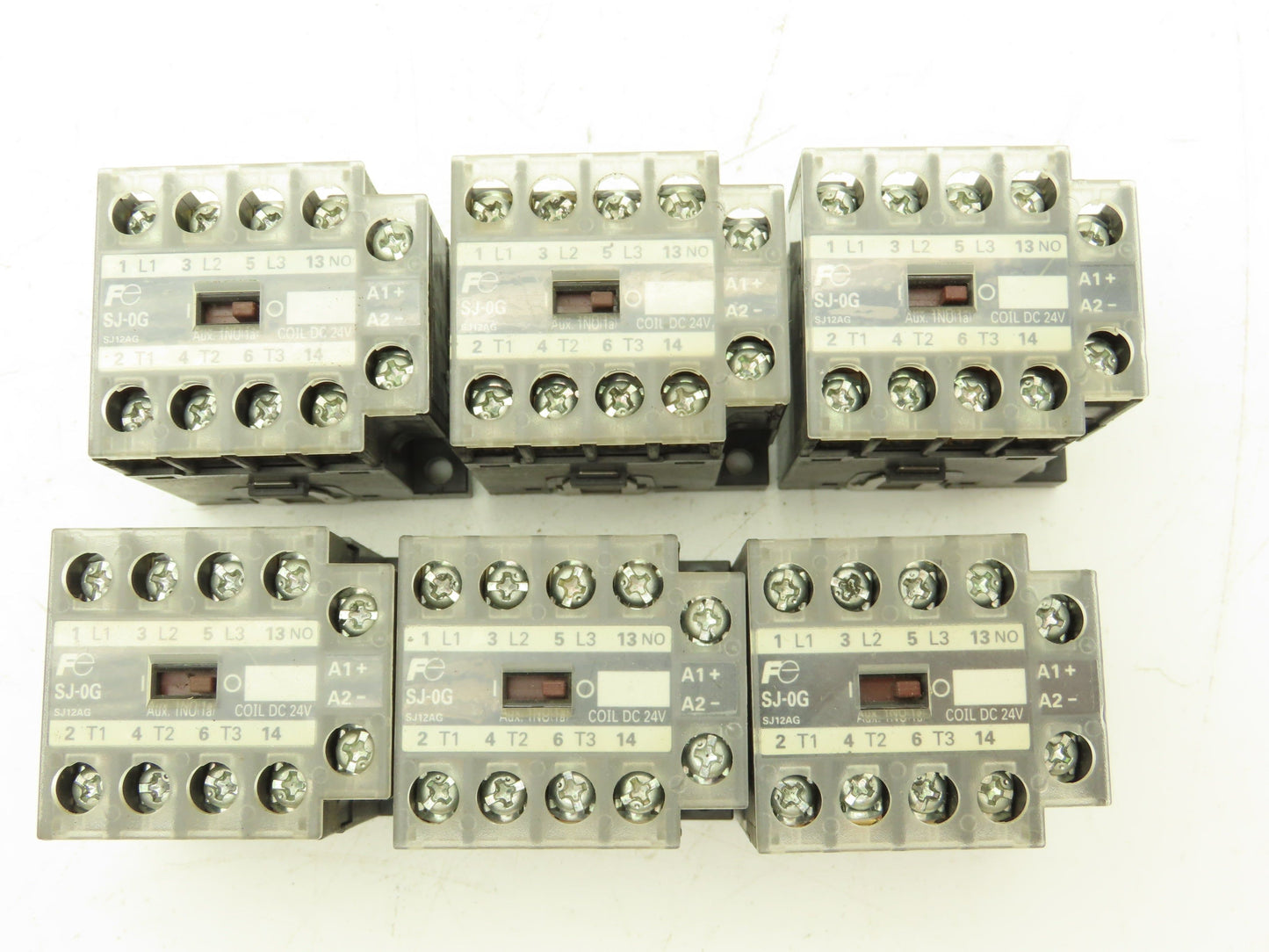 Fuji Electric SJ-0G Magnetic Contactor 24VDC Coil 1NO 3PH 240VAC 3HP Lot of 6