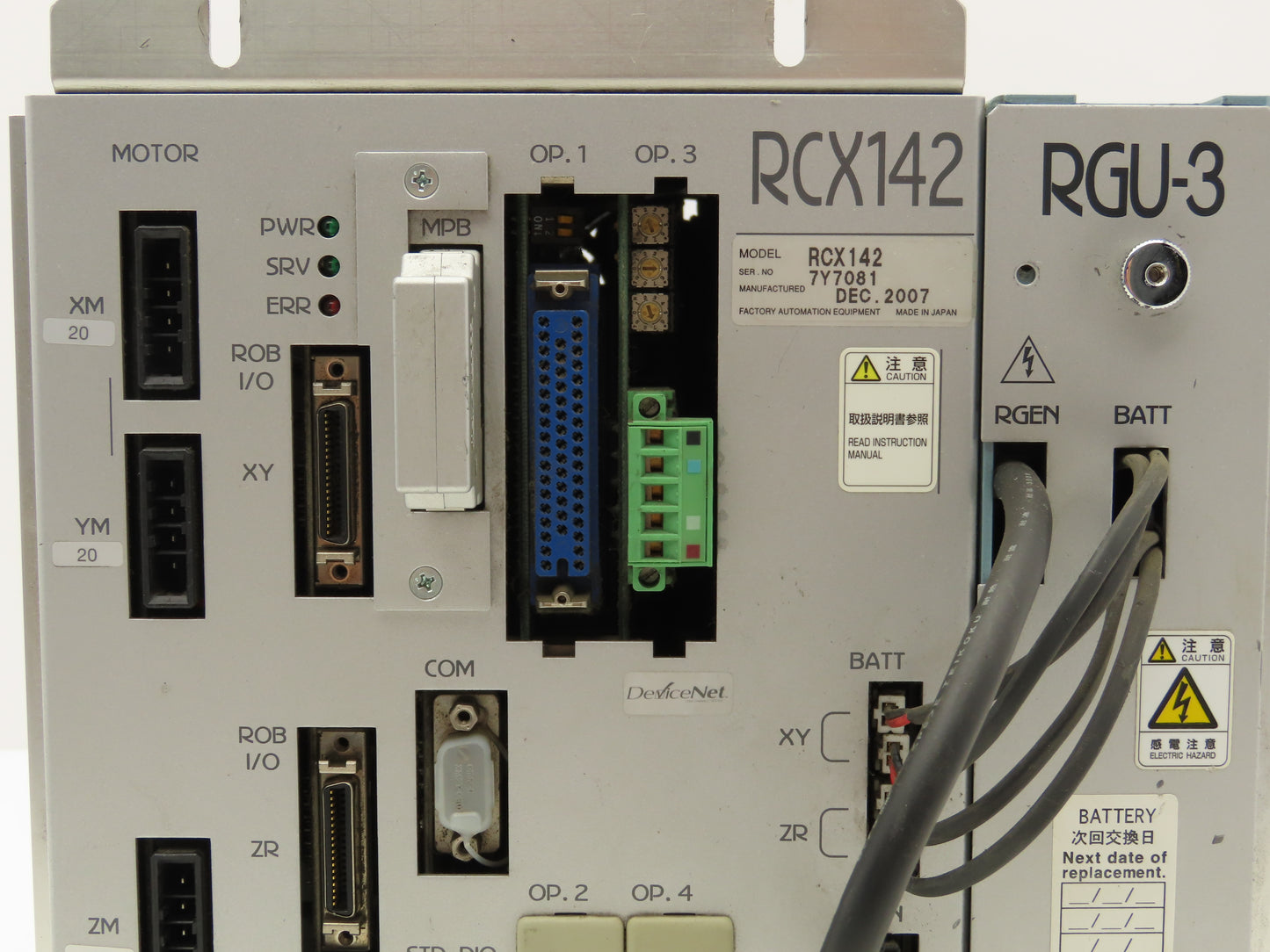 Yamaha RCX142 RGU-3 Robot Controller Factory Automation Equipment 230VAC