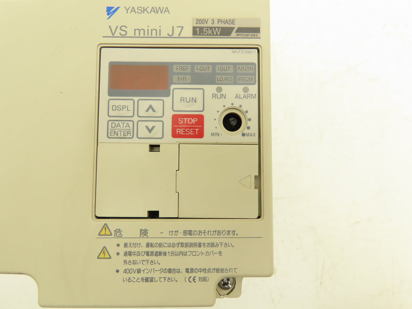 Yaskawa CIMR-J7AA21P5 Variable Frequency AC Drive 230VAC 3PH 400Hz 1.5kW *READ*