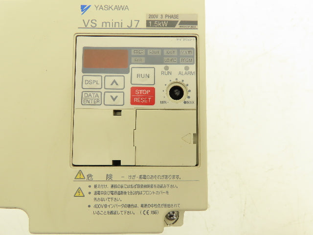Yaskawa CIMR-J7AA21P5 Variable Frequency AC Drive 230VAC 3PH 400Hz 1.5kW *READ*
