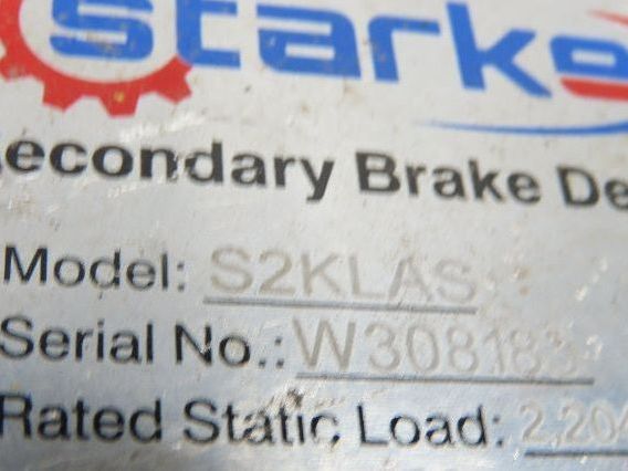 Starke S2KLAS Overspeed Secondary Brake Device 2204lb 100FPM Scaffold Protection