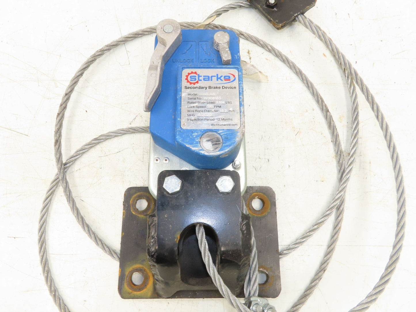 Starke S2KLAS Overspeed Secondary Brake Device 2204lb 100FPM Scaffold Protection