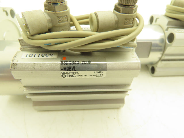 SMC RSDQB40-20DK-M9BVL Pneumatic Air Cylinder 40mm Bore 20mm Stroke Lot of 6