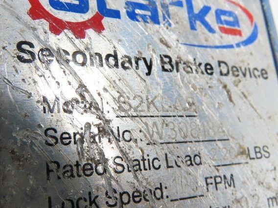 Starke S2KLAS Overspeed Secondary Brake Device 2204lb 100FPM Scaffold Protection