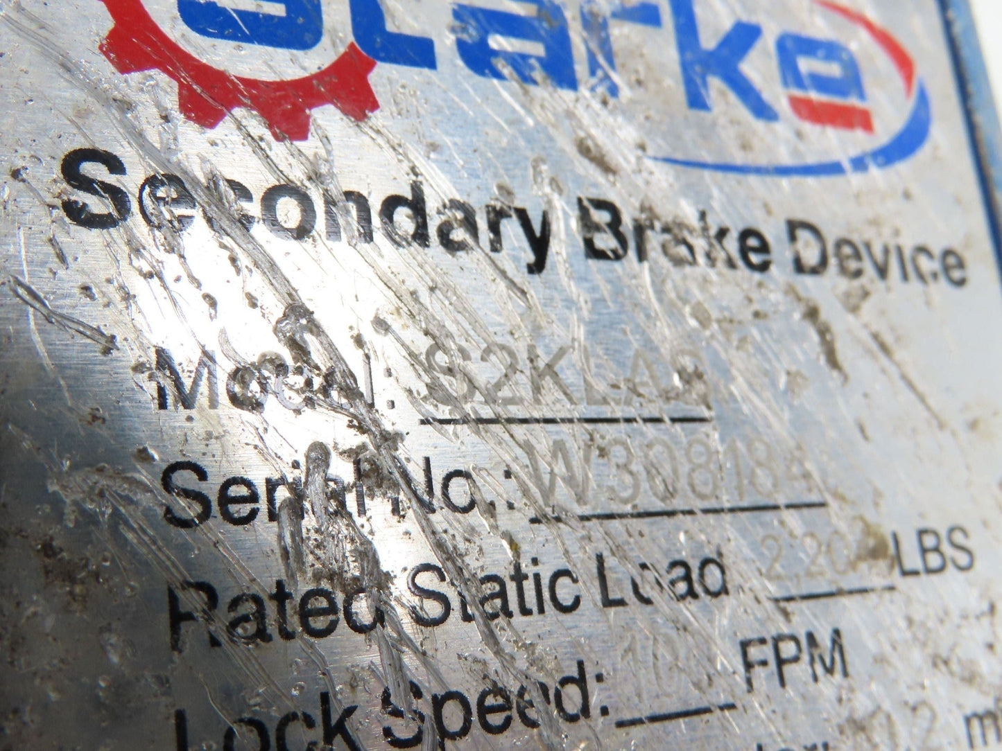Starke S2KLAS Overspeed Secondary Brake Device 2204lb 100FPM Scaffold Protection