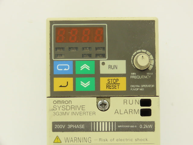 Omron 3G3MV-C2002 Sysdrive Variable Speed Inverter Drive VFD 1/4Hp 230V 3PH