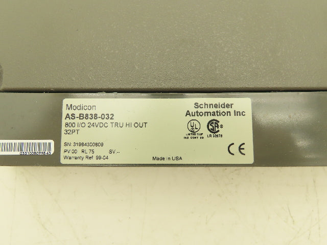 AEG Modicon AS-B838-032 I/O Module 24VDC TRU HI OUT PV:00 RL:75